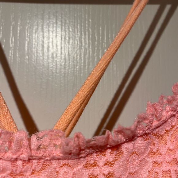 🪴Hollister - Coral Orange Stretchy Lace Summer Dress - Picture 3 of 11